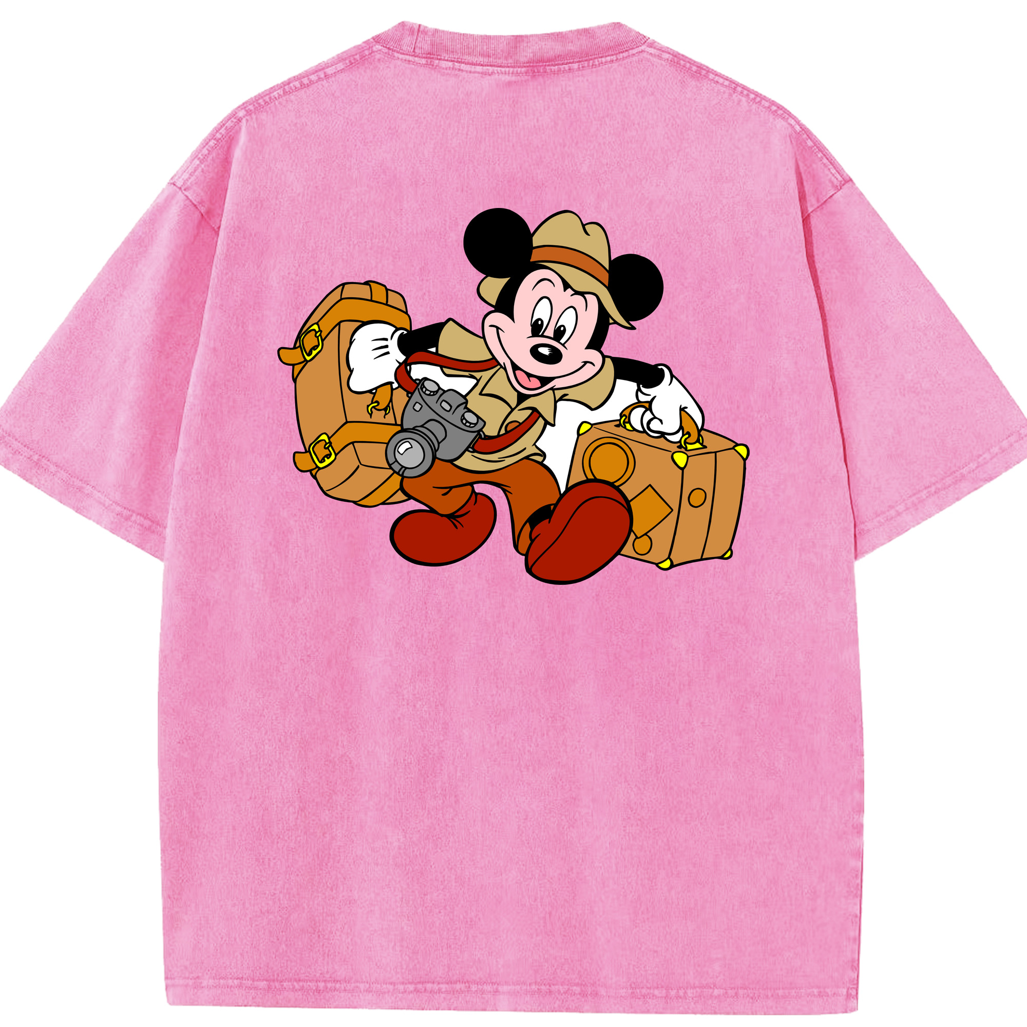 （画像用） ミッキーマウス Mickey Mouse 綿100% ヴィンテージ風 半袖Tシャツ（背面プリント）